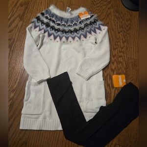 Gymboree Cream Sweater with Pink and Gray Accents